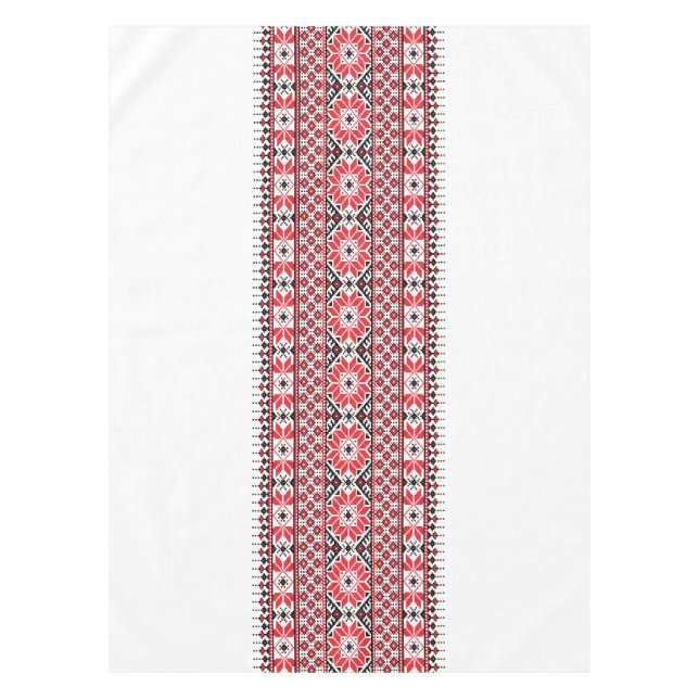 Nappe Broderie traditionnelle palestinienne Motif rouge (Devant)