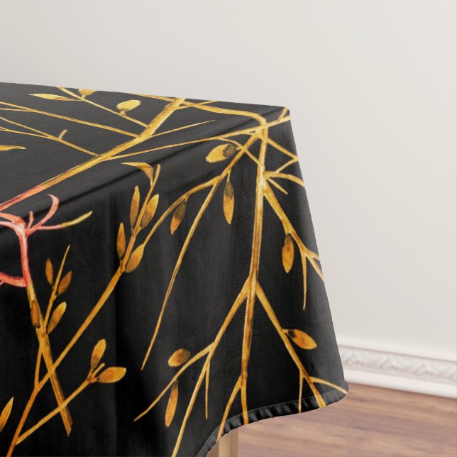 Nappe Brûler Orange Twigs sur Noir (In Situ)