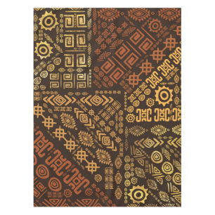 Nappe Bruns africains ethniques et or #10 de modèle
