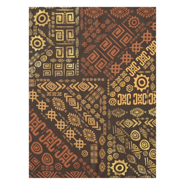 Nappe Bruns africains ethniques et or #10 de modèle (Devant)