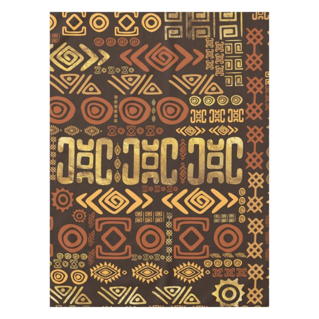 Nappe Bruns africains ethniques et or #11 de modèle (Devant)