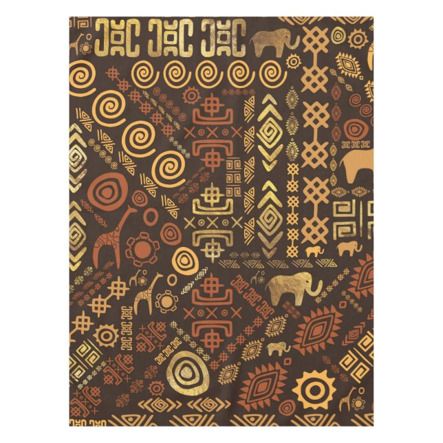 Nappe Bruns africains ethniques et or #12 de modèle (Devant)