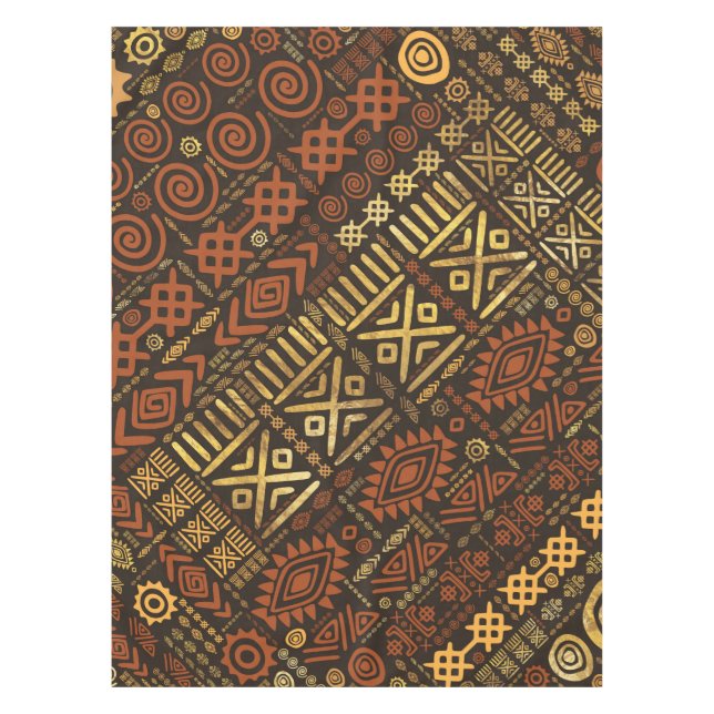 Nappe Bruns africains ethniques et or #5 de modèle (Devant)