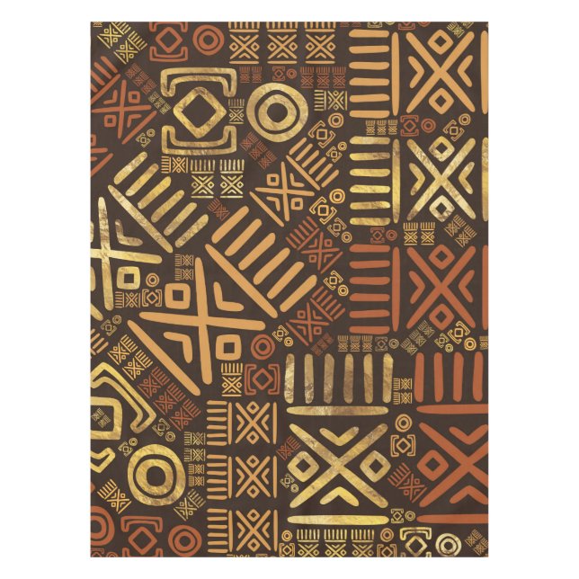 Nappe Bruns africains ethniques et or #6 de modèle (Devant)