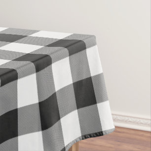 Nappe Buffalo Check blanc et noir Carrés plaid