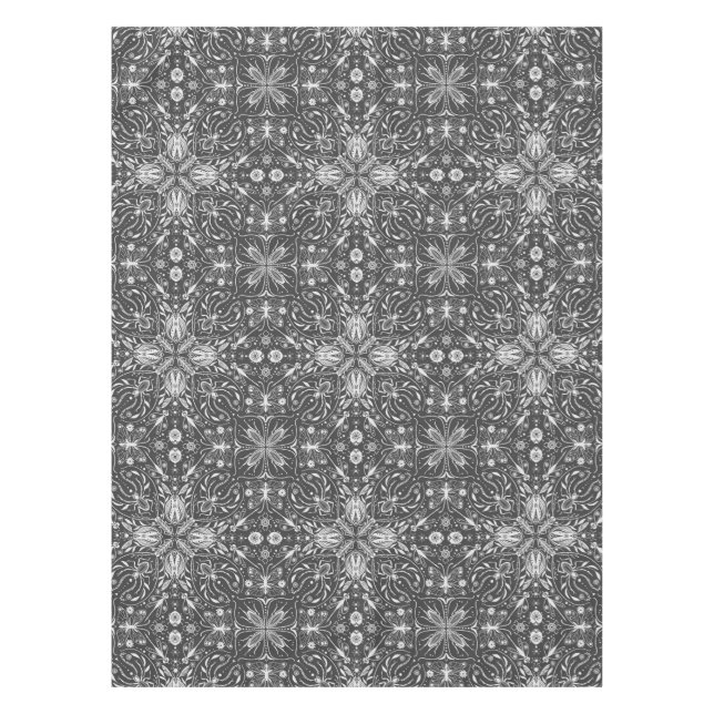 Nappe Bugs, blanc cassé sur noir (Devant)