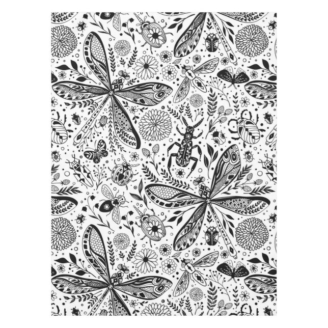 Nappe Bugs de Doodle sur bleu foncé (Devant)