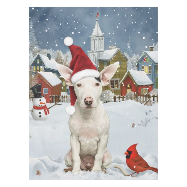 Nappe Bull Terrier Chien Winter Wonderland Noël Joie (Devant)