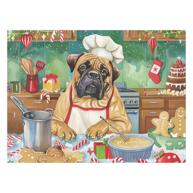 Nappe Bullmastiff Fête Baking : Noël festif (Devant (Horizontal))