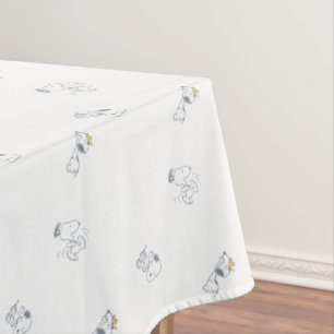 Nappe cacahuètes   Snoopy & Woodstock Motif gris doux