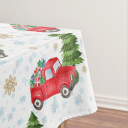Nappe Camion rouge vintage et sapin de Noël