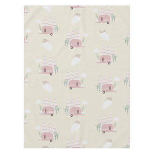 Nappe Camionnette rose motif terreux  
