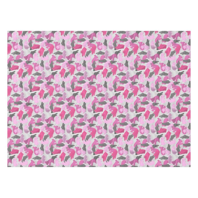 Nappe Camouflage animal Silhouette rose (Devant (Horizontal))