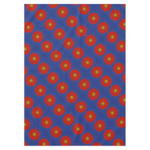 Nappe Canard sur fond bleu avec kaléidoscope rouge