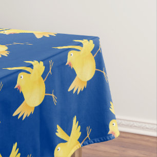 Nappe Caricature d'oiseau canari jaune chantant mignon