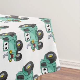 Nappe Caricature joli tracteur vert joyeux