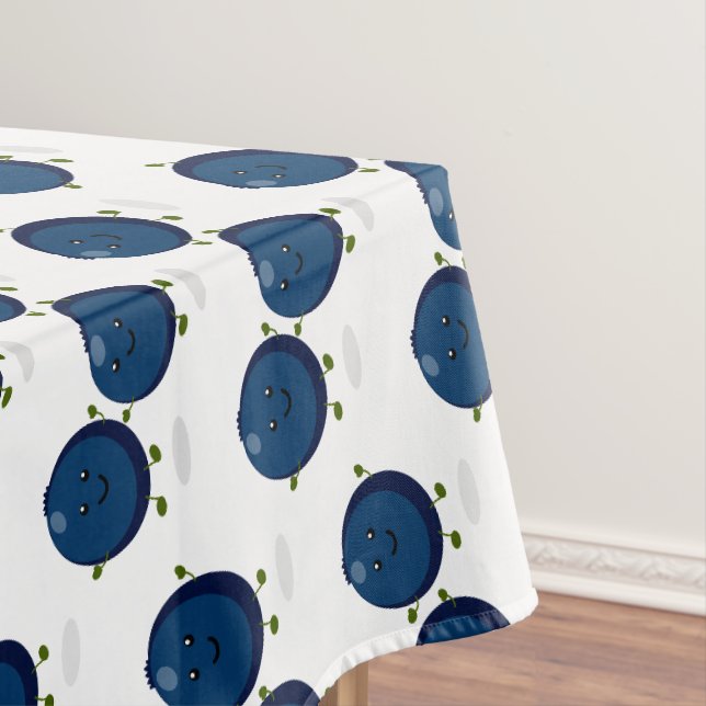 Nappe Caricature mignonne de bleuets violets (In Situ)
