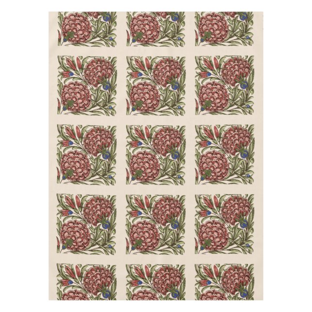 Nappe Carnation Carrelage Fleur Antique Art Rustique (Devant)