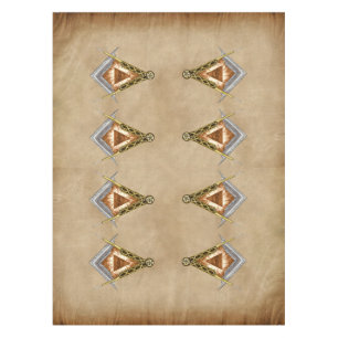 Nappe Carré et boussole dessinés à la main avec tous les