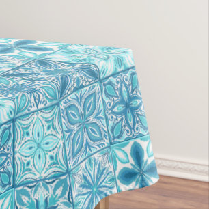 Nappe Carreaux décorés en bleu et blanc