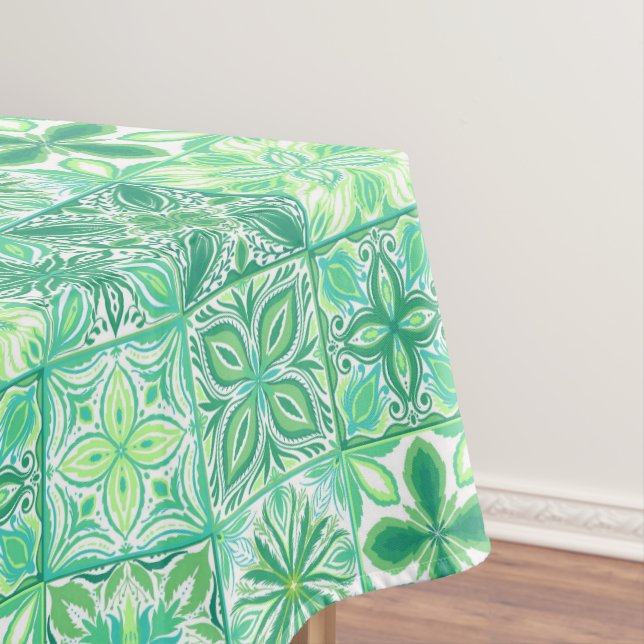 Nappe Carreaux décorés en vert et blanc (In Situ)