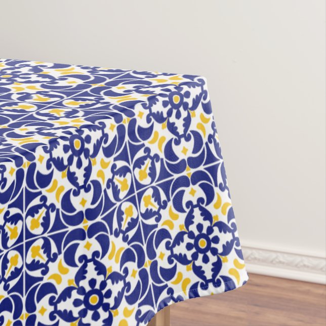 Nappe Carreaux méditerranéens Motif bleu et jaune (In Situ)