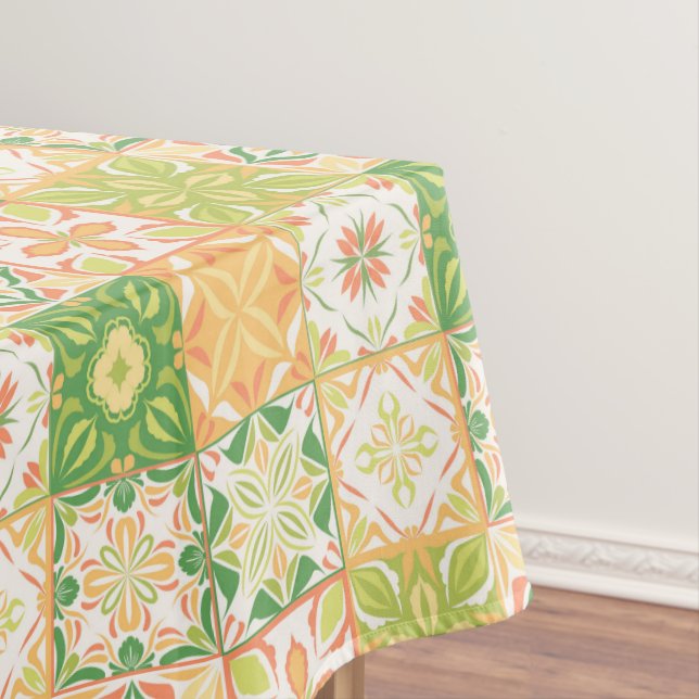 Nappe Carreaux ornés en vert et jaune (In Situ)