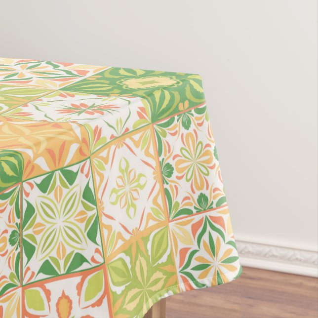 Nappe Carreaux ornés en vert et jaune (In Situ)