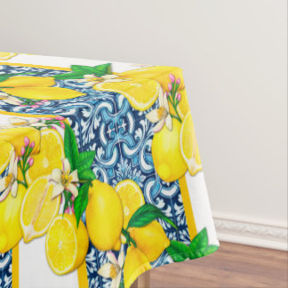 Nappe Carrelage méditerranéen clair Sicilien Citrus Lemo