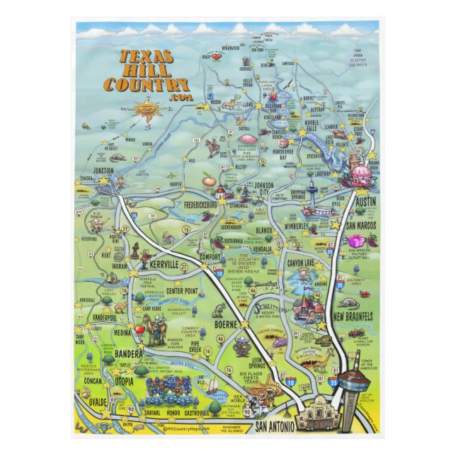 Nappe Carte du pays de Texas Hill (Devant)
