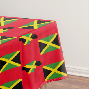 Nappe Carte Rouge JAMAÏCAINE élégant   Drapeau Jamaïque