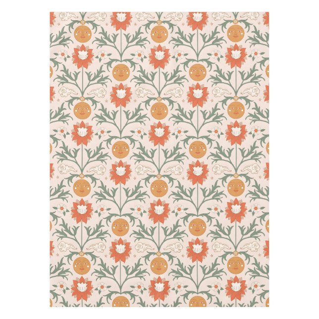 Nappe Celestial Floral Sunburst Seamless Pattern Design (Devant)