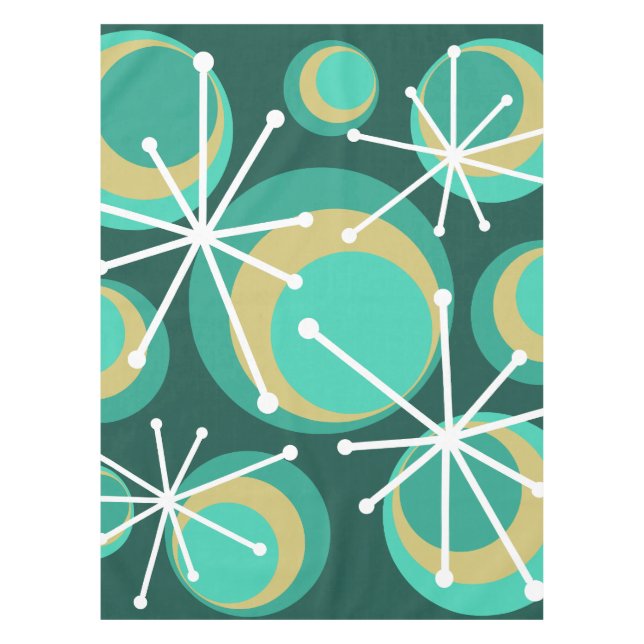 Nappe Cercles du milieu du siècle démarre Turquoise (Devant)
