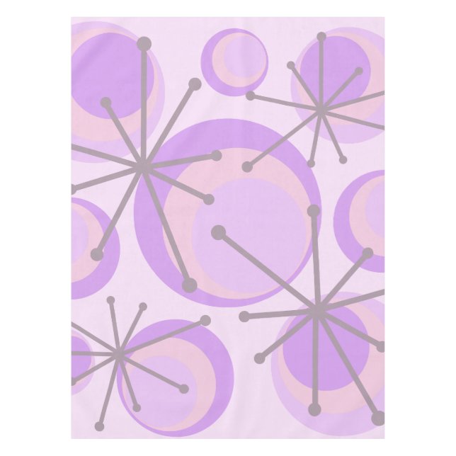 Nappe Cercles du milieu du siècle Starburts Lavender (Devant)