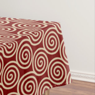 Nappe Cercles spirals abstraits beige doré sur marron