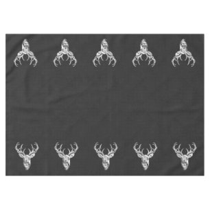 Nappe Cerf à queue blanche en argent sur impression en f