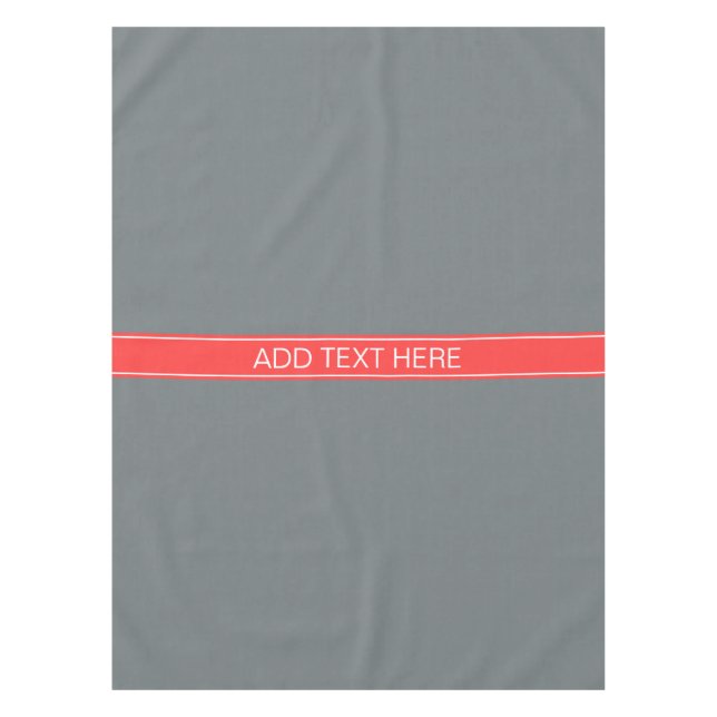 Nappe Charbon massif Gris Corail Rouge Ribbon Nom Monogr (Devant)