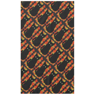 Nappe Chat noir, Feuilles d'automne motif, Halloween amu