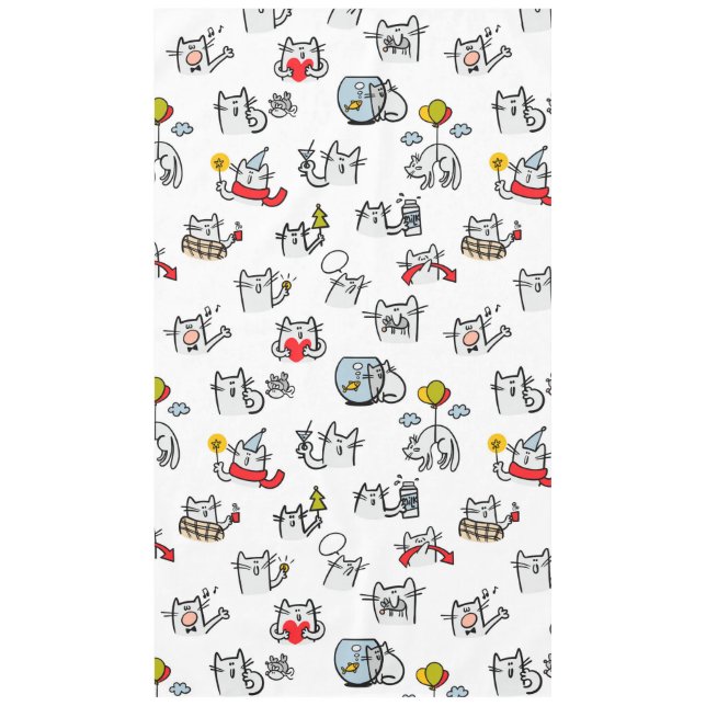 Nappe Chats amusants, lait et magie. (Devant)