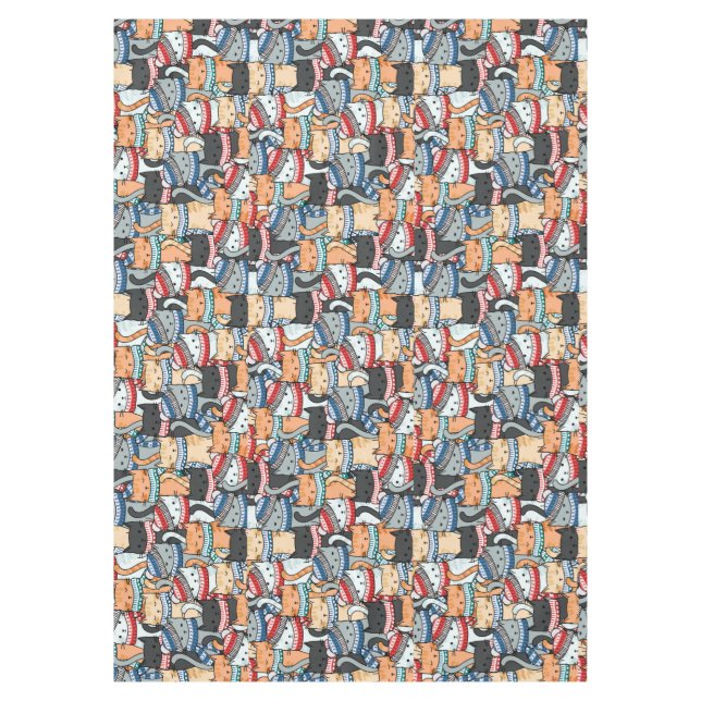 Nappe Chats en Écharpes d'hiver et Motif Casquette (Devant)