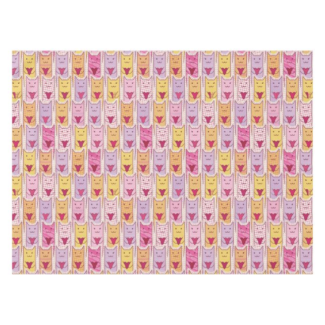 Nappe Chats mignons avec les coeurs affectueux (Devant (Horizontal))