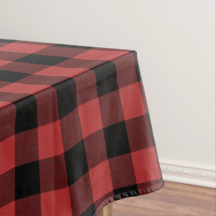 Nappe Chèque de Buffle Noir Rouge