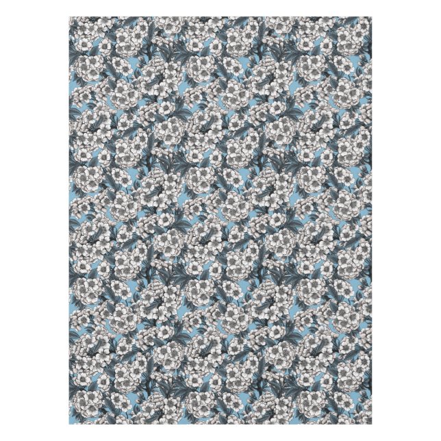 Nappe Cherry blossom in white and blue (Devant)