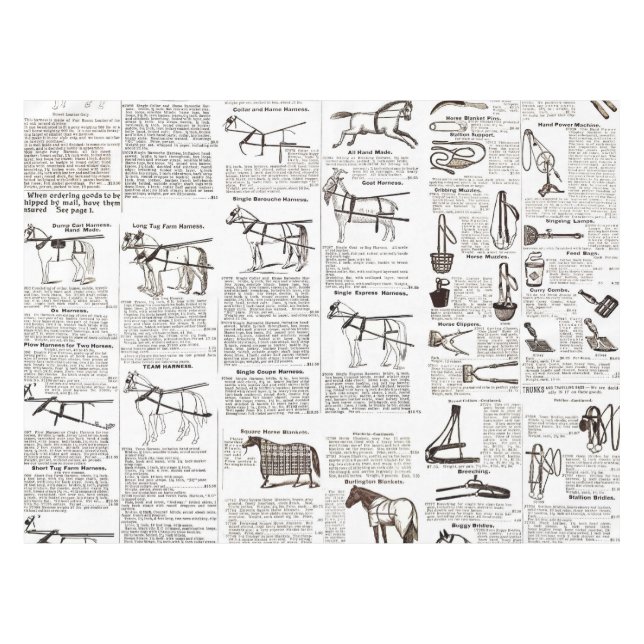 Nappe Cheval Antique Publicité Journal Art (Devant (Horizontal))
