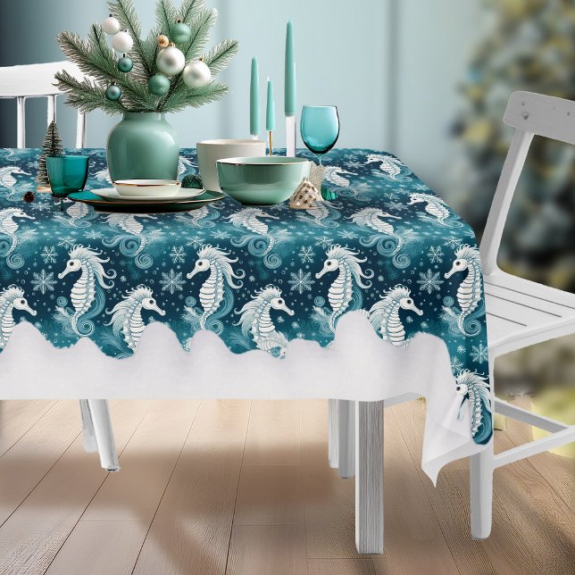 Nappe Cheval de mer et flocons de neige de Noël côtier # (Créateur téléchargé)