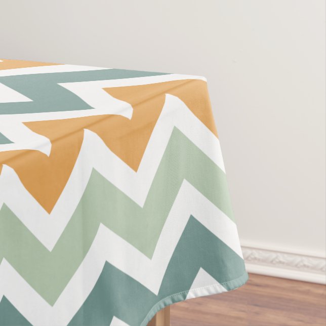 Nappe Chevron Zigzag Turquoise Mint verte orange (In Situ)