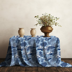 Nappe Chic Bleu blanc saule chinoiserie cottage