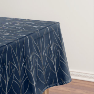 Nappe Chic Silver Navy Bleu Élégant Déco Luxe Classé