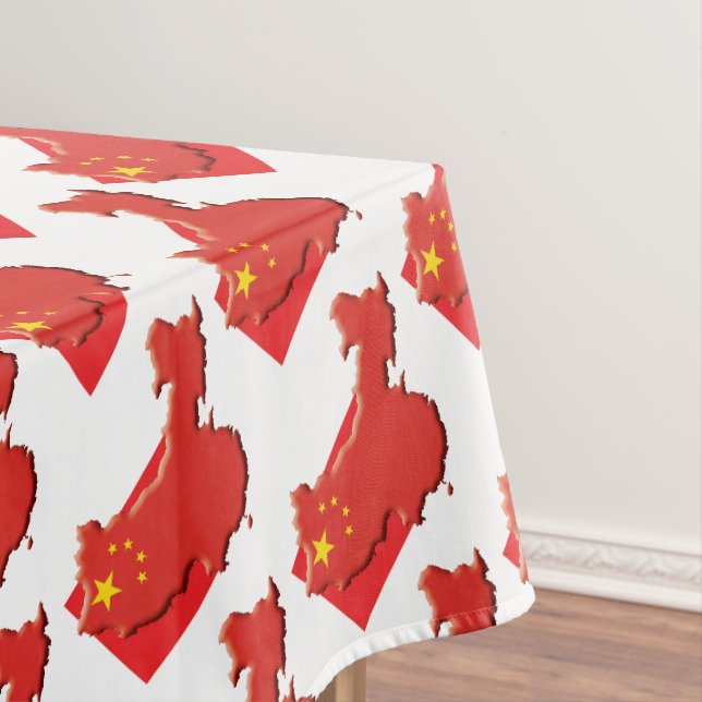 Nappe CHINE Carte Drapeau Stylé Patriotique Géométrique (In Situ)