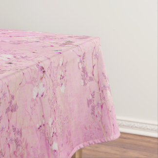 Nappe Chinoiserie rose Coton Table à manger